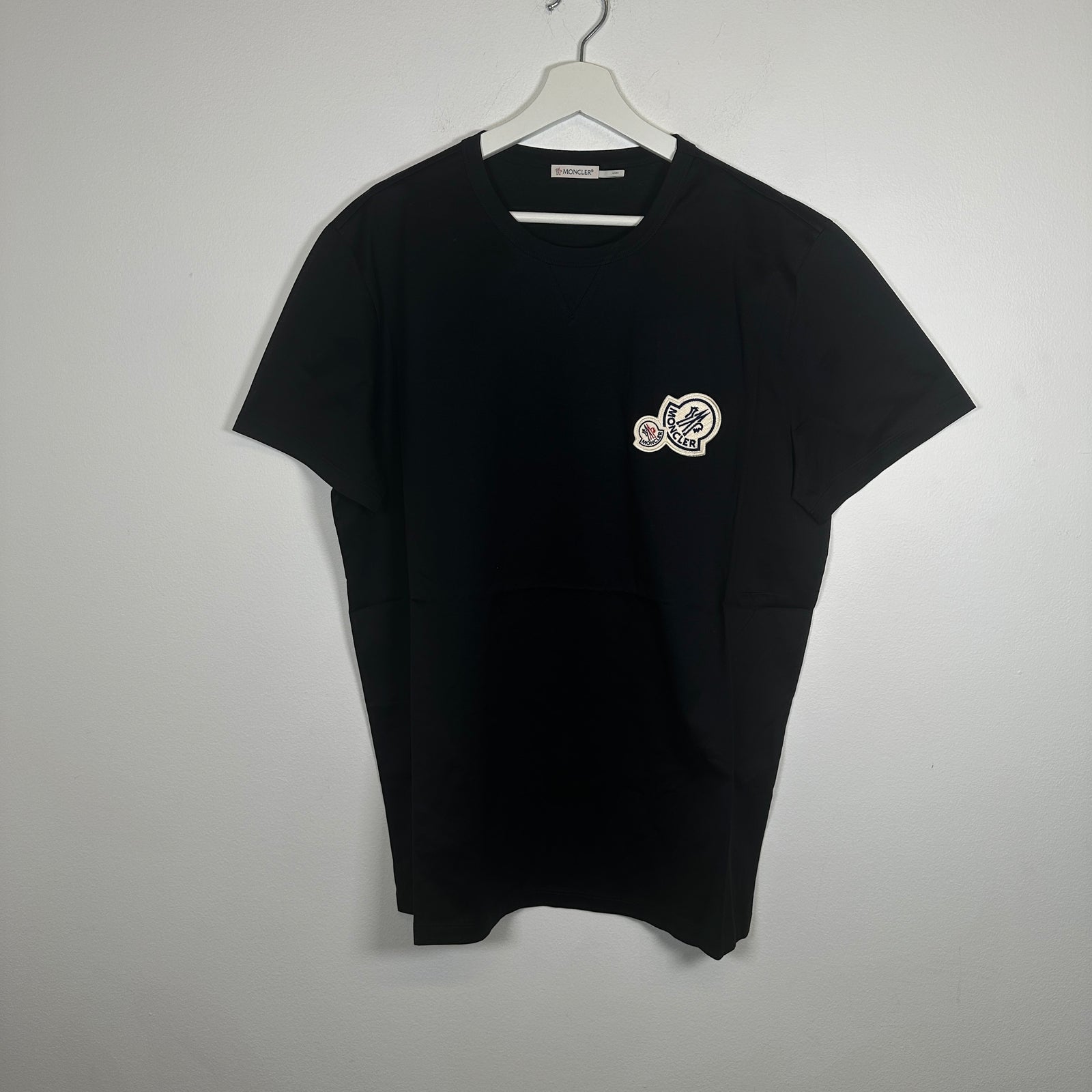 Moncler Maglia Black Logo Patch T-Shirt Size 2XL