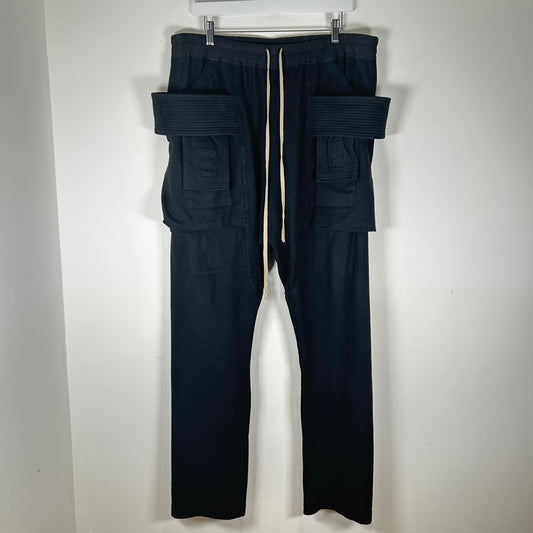 Rick Owens DRKSHDW Creatch Cargo Black Sweats Size XXL