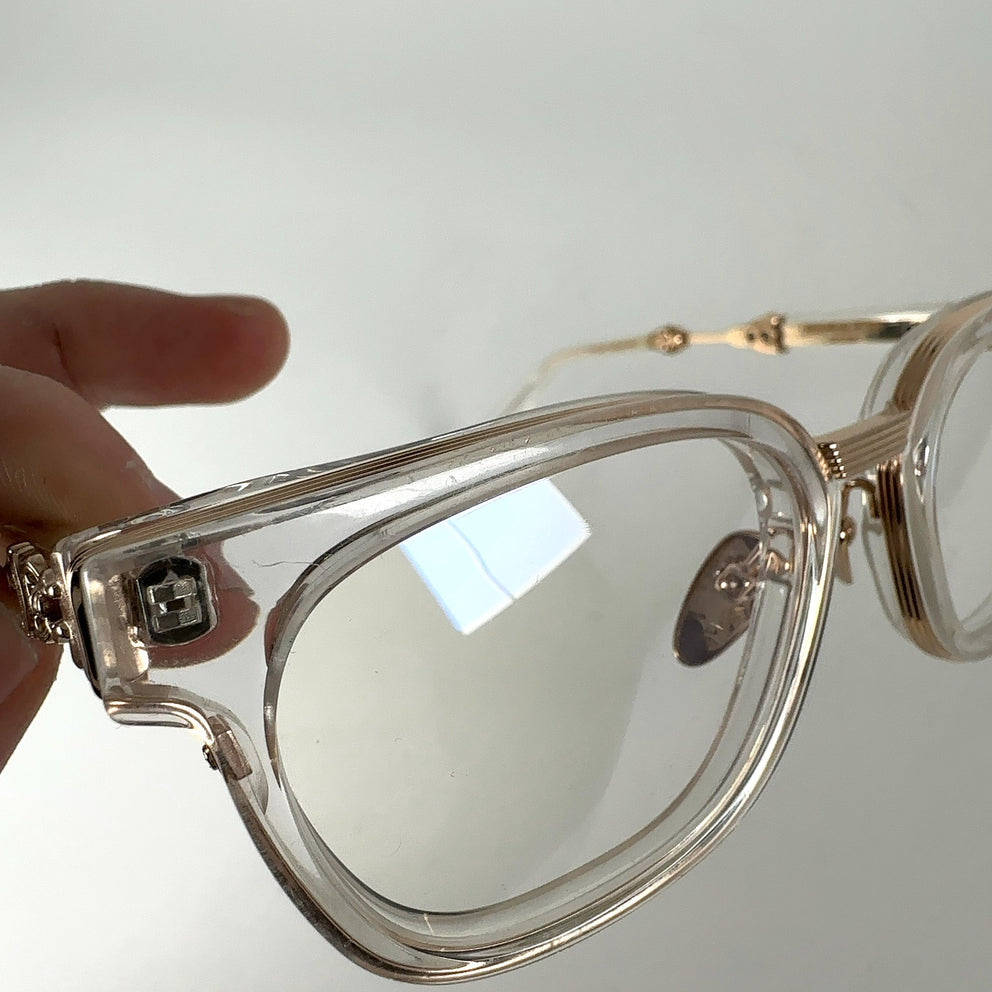 Chrome Hearts 'Duck Butter' Gold/Clear Frame Glasses