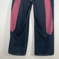 Evisu Dark Blue Daikoku Pink Monogram Selvedge Jeans Size 29