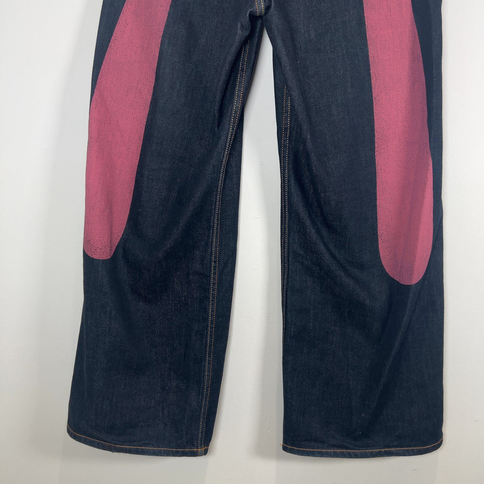 Evisu Dark Blue Daikoku Pink Monogram Selvedge Jeans Size 29