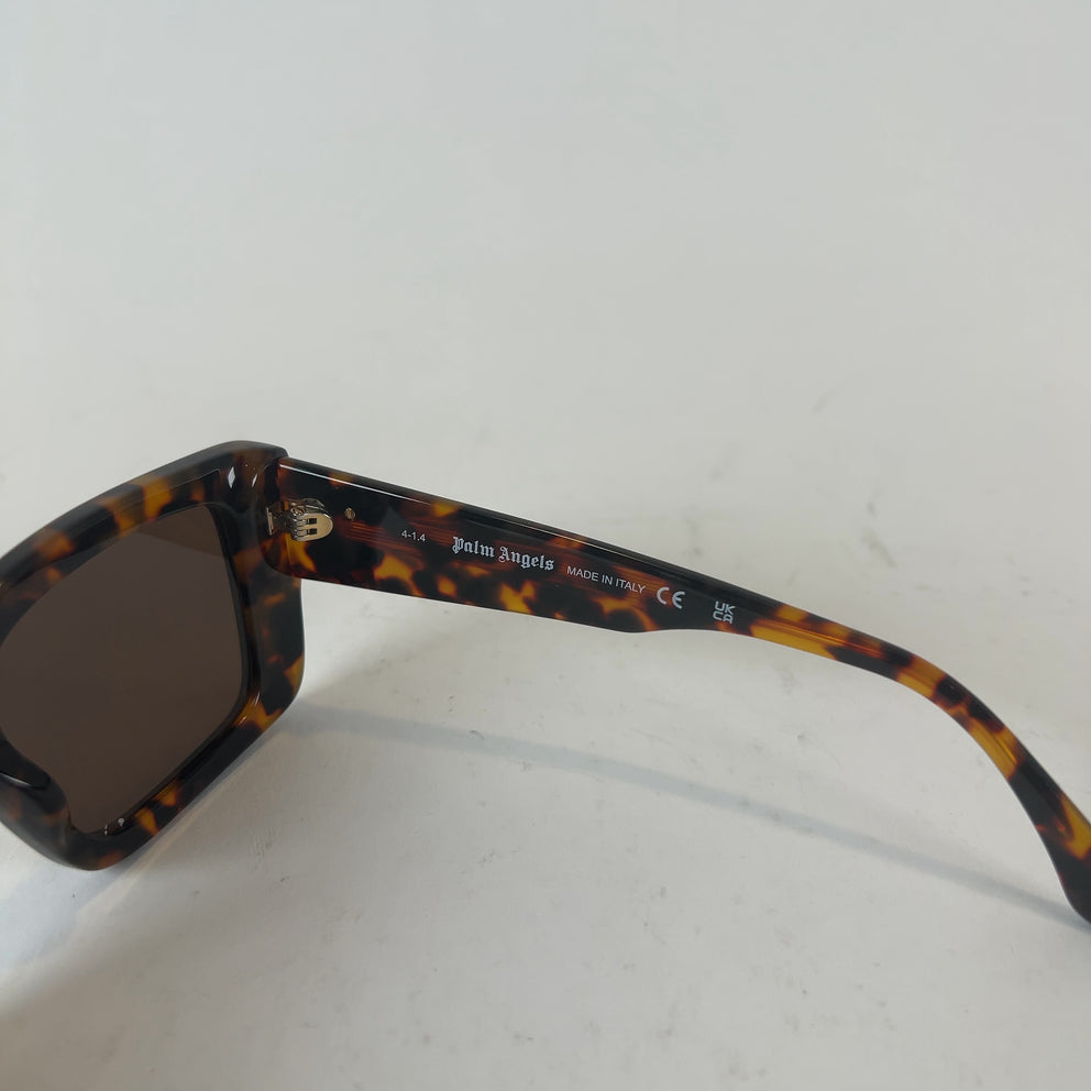 Palm Angels Large Square Tortoise Shell Frame Sunglasses