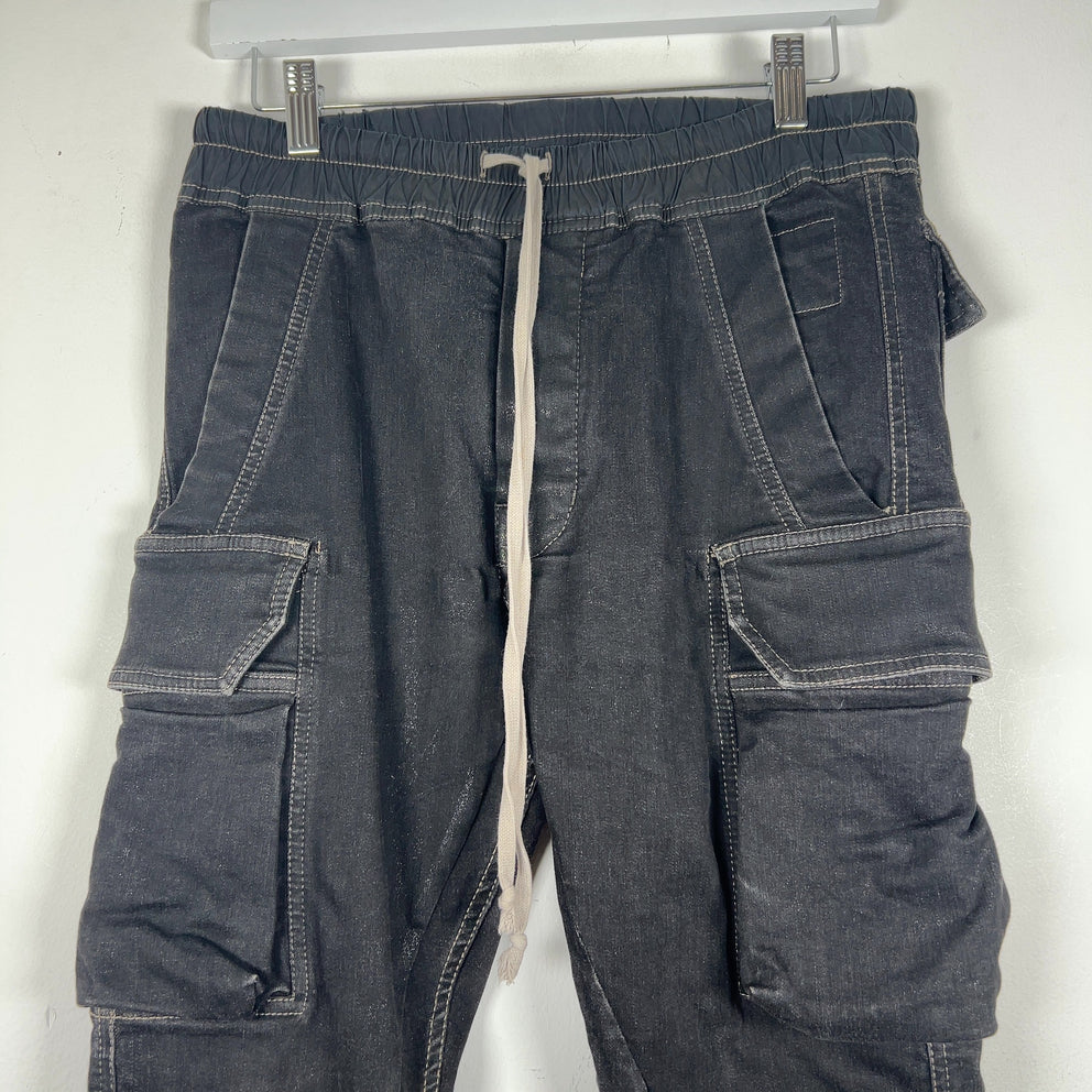 Rick Owens DRKSHDW Waxed Denim 'Mastadon' Cargo Pants