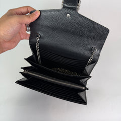 Gucci Black Leather Dionysus Wallet On Chain Bag