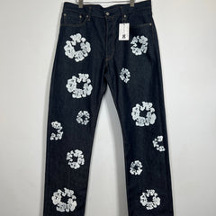 Denim Tears 36x34 Raw Denim Wreath Jeans