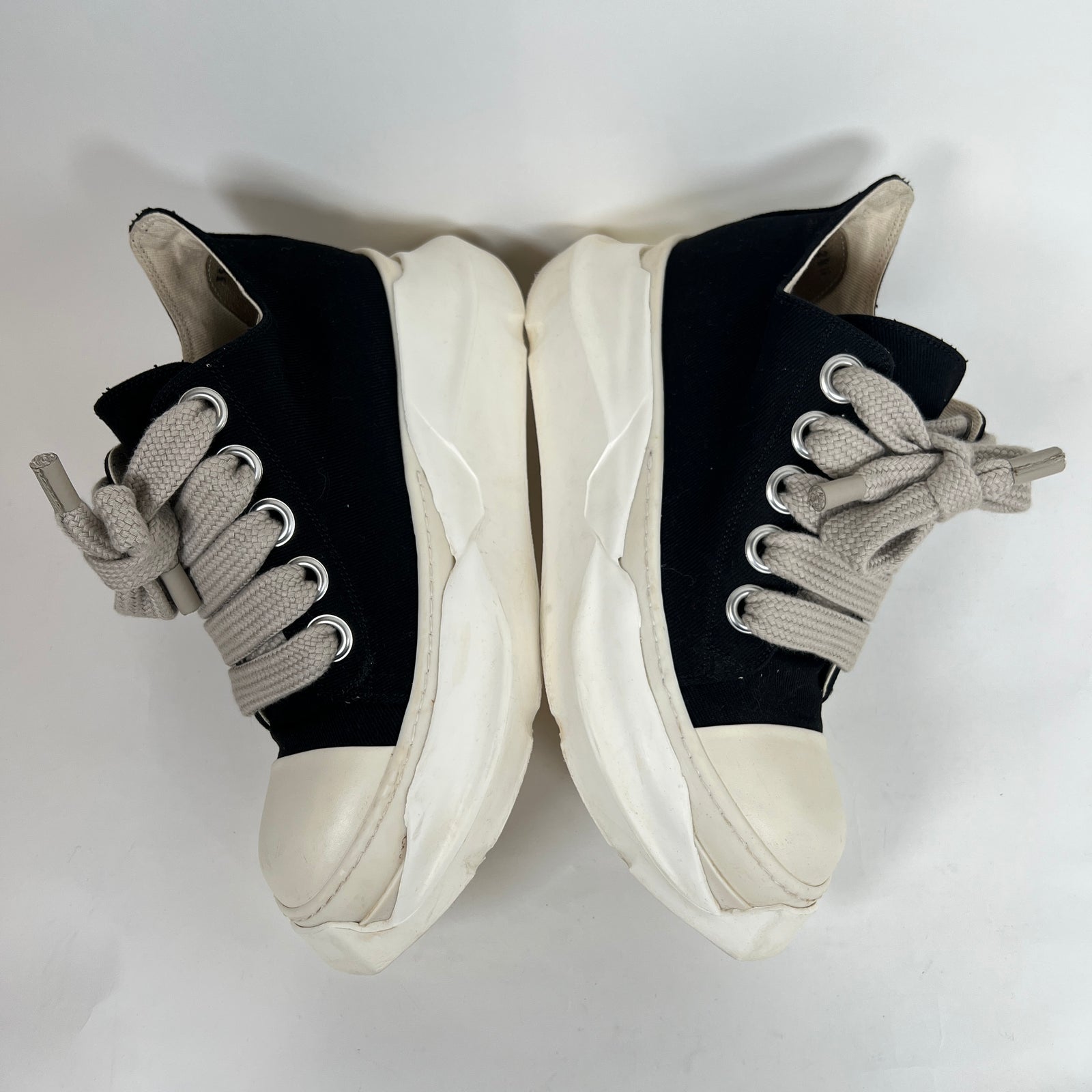 Rick Owens Drkshdw Black/Milk Abstract Jumbolace Ramones Size 42.5