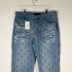 Who Decides War Blue 'Thread Plate' Denim Jeans Size 36
