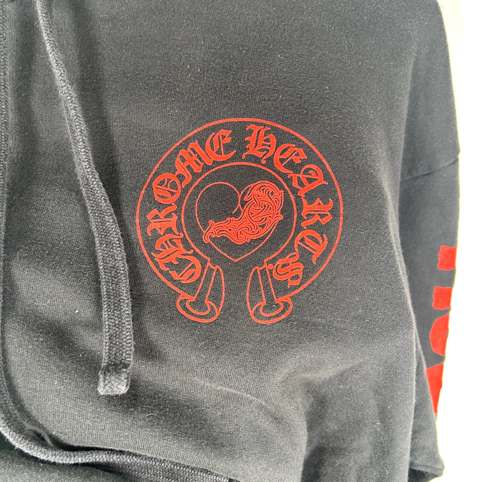 Chrome Hearts Black/Red 'Deadly Doll' Graphic Hoodie Size M