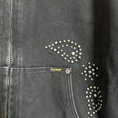 Supreme FW23 Black Paisley Studded Canvas Work Jacket Size L