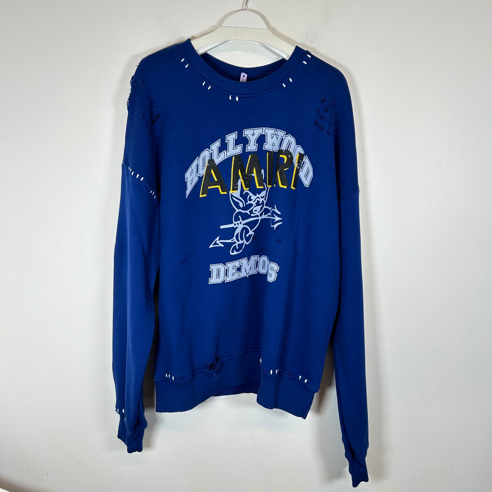 Amiri Blue Hollywood Demons Crewneck Size XL