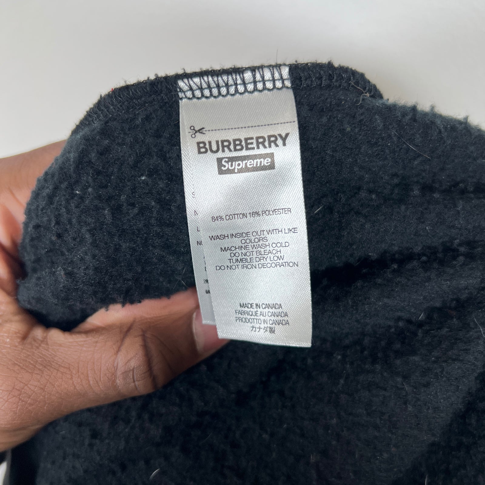 Supreme x Burberry Black Box Logo Hoodie Size S
