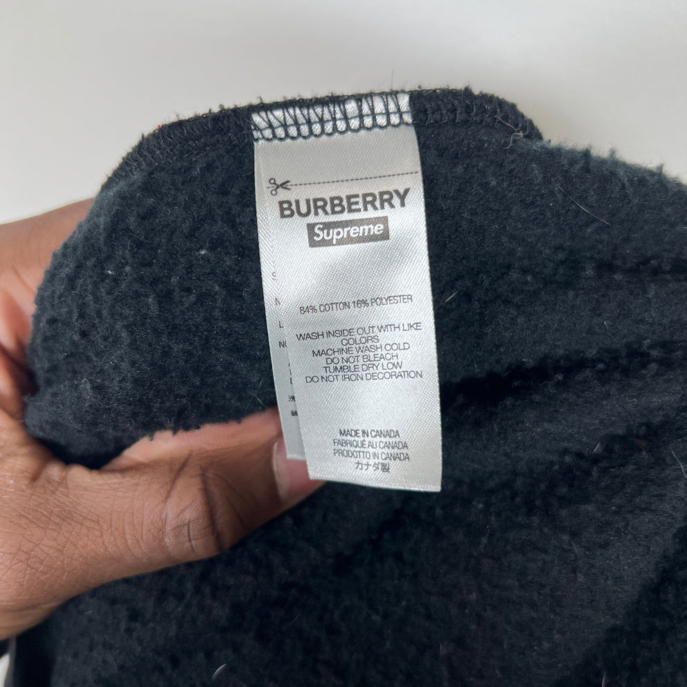 Supreme x Burberry Black Box Logo Hoodie Size S
