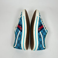 Gucci Light Blue Tennis 1977 Low Top Sneaker Size GG 9.5