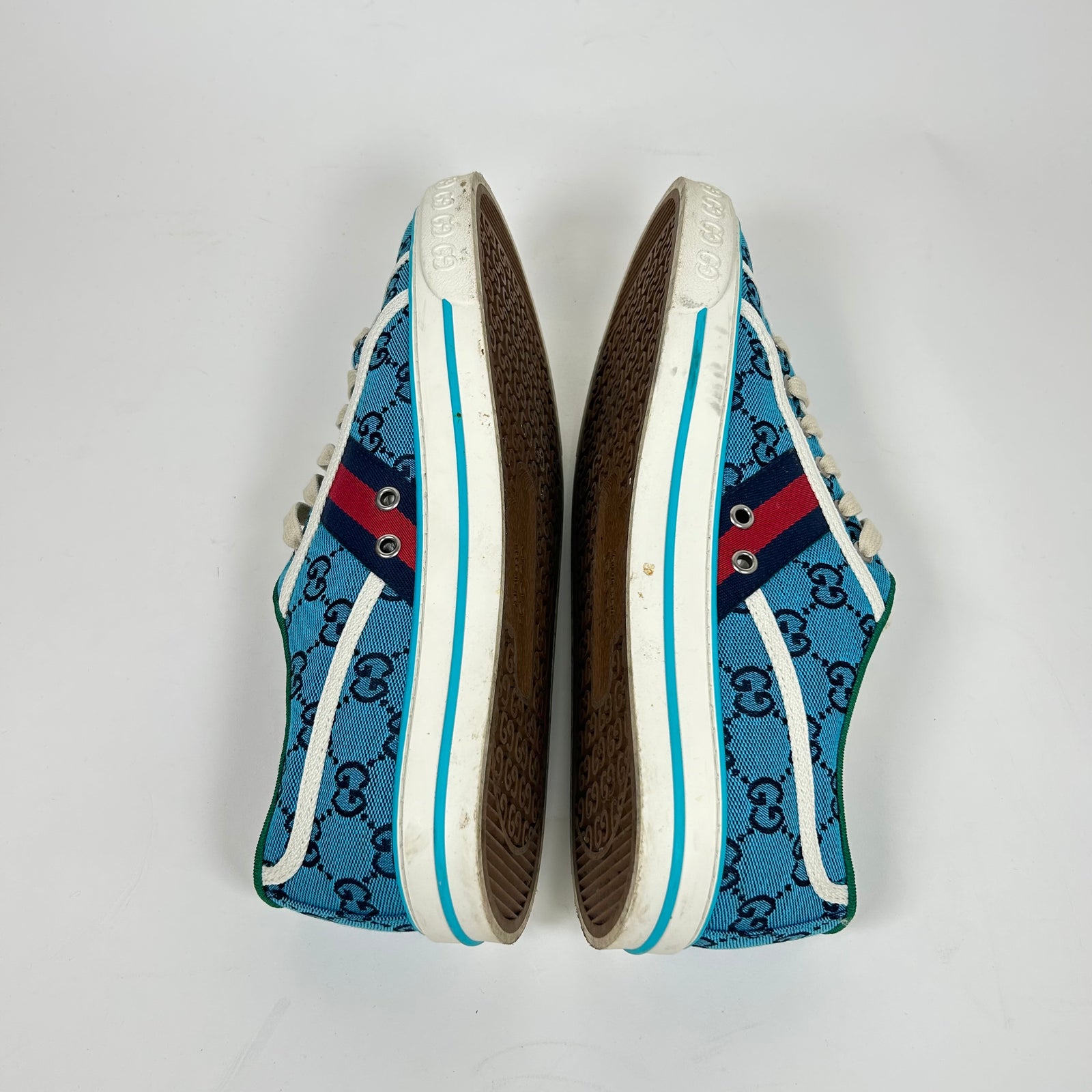 Gucci Light Blue Tennis 1977 Low Top Sneaker Size GG 9.5