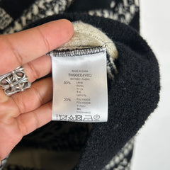 Givenchy Black/White Chain Jacquard Knit Wool Sweater Size S