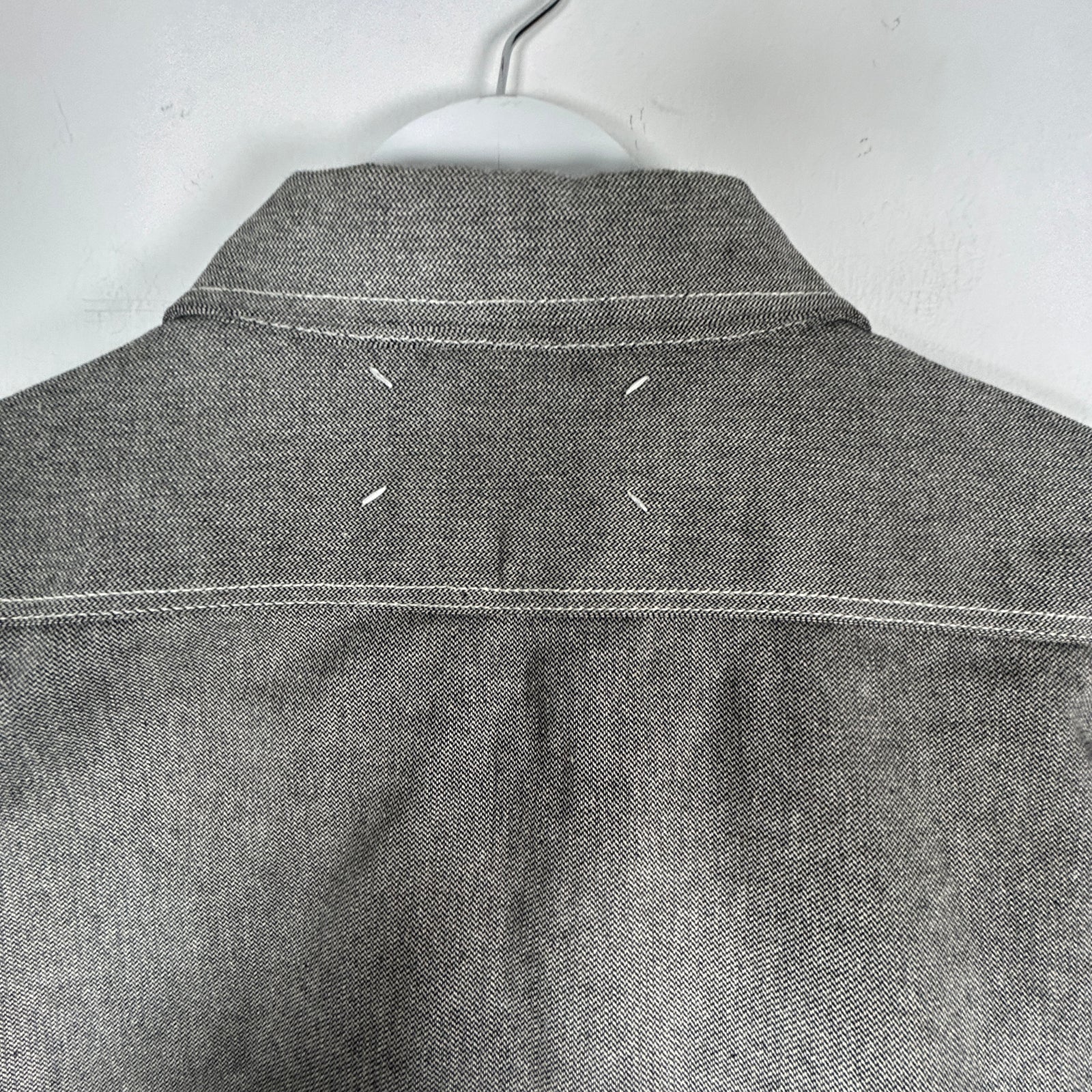 Maison Margiela 12oz Broken Twill Button Up Shirt - Caviar Size XL