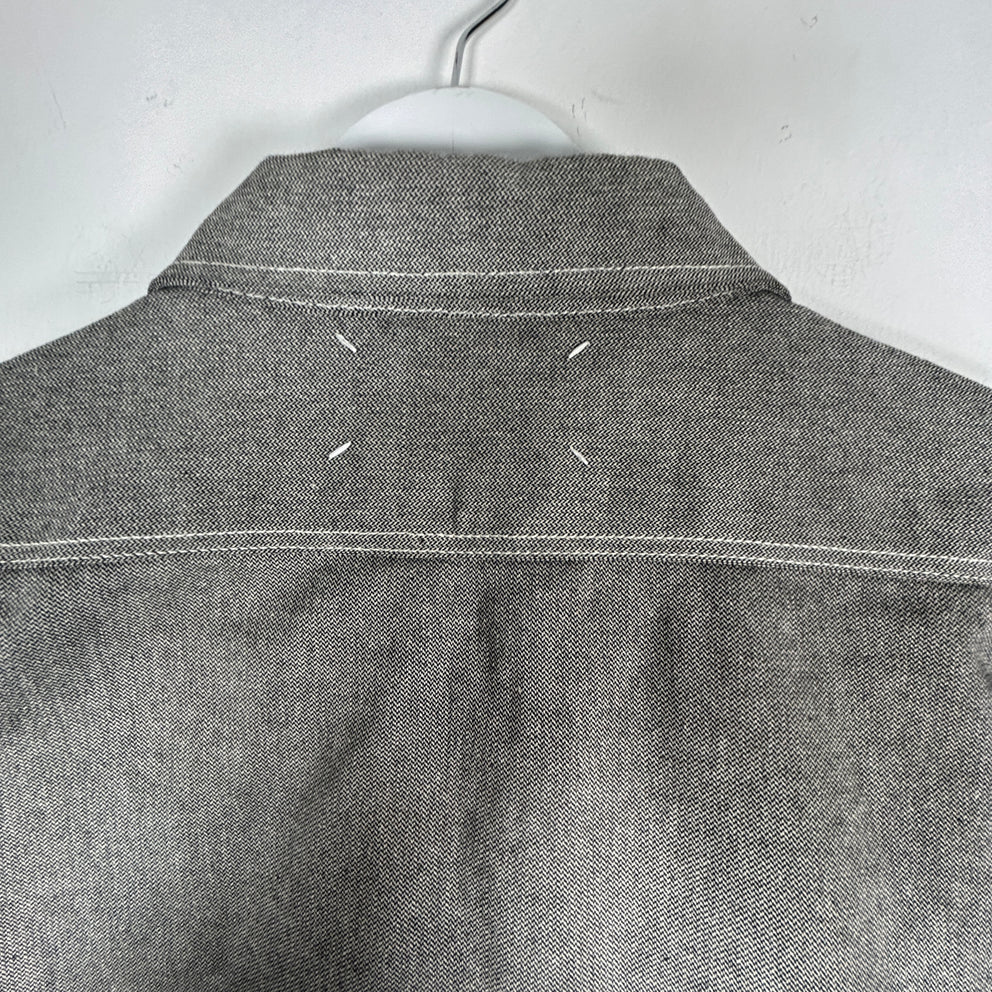 Maison Margiela 12oz Broken Twill Button Up Shirt - Caviar Size XL