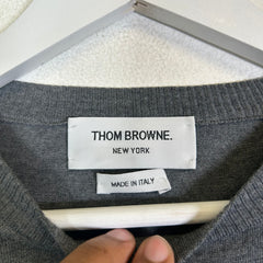 Thom Browne Grey Wool 4 Bar Lightweight Sweater Size 2