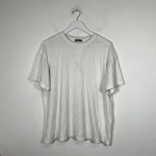 Dior White Oblique Terry T-Shirt Size M