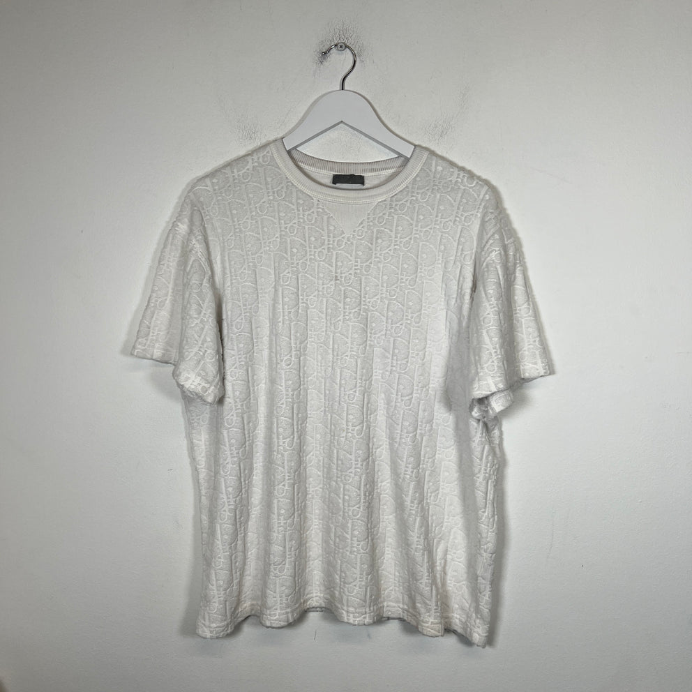 Dior White Oblique Terry T-Shirt Size M