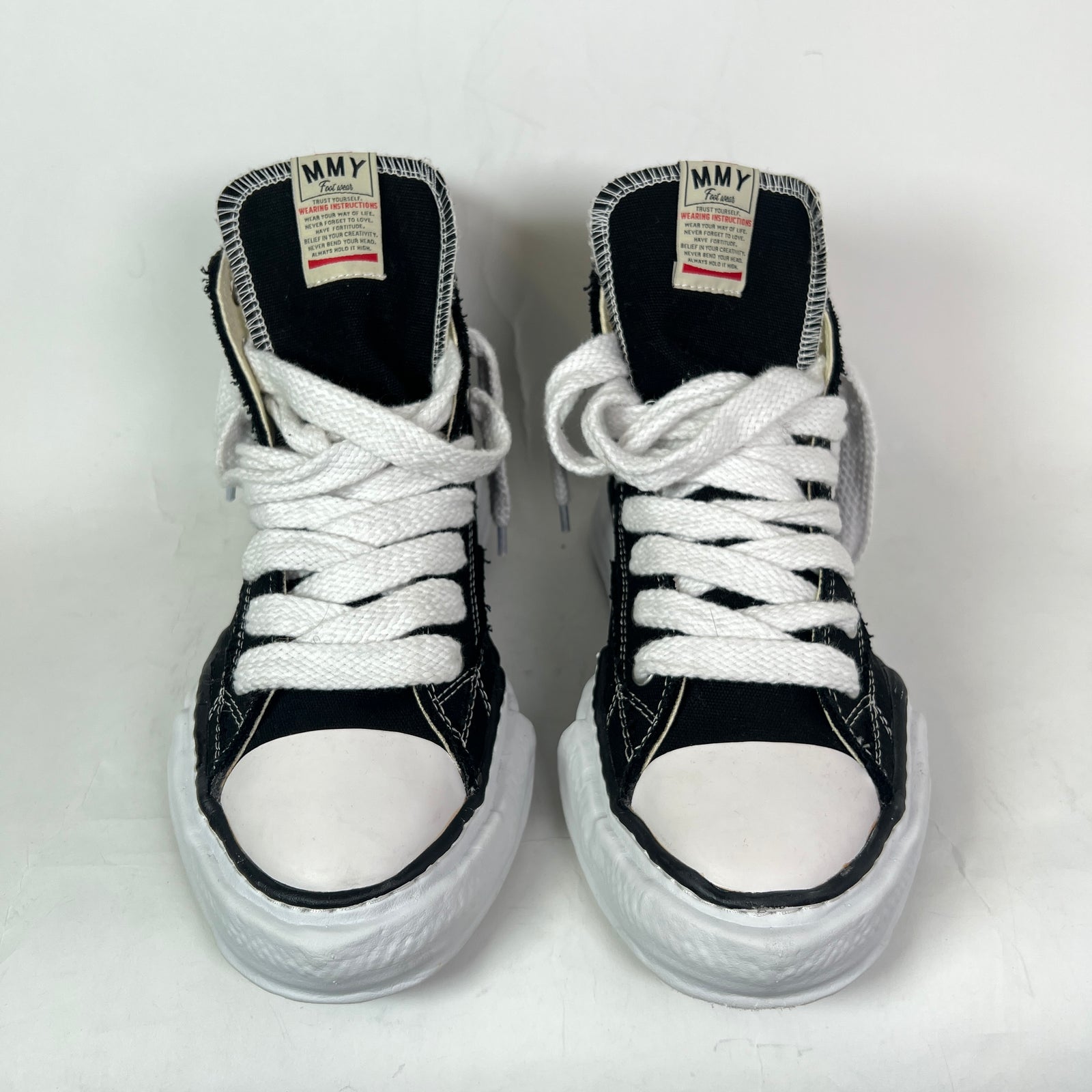 Maison Mihara Yasuhiro Black/White Peterson OG Sole Canvas High-Top Sneaker Size 45
