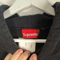 Supreme Black Grommet Spell-Out Logo Hoodie Size L
