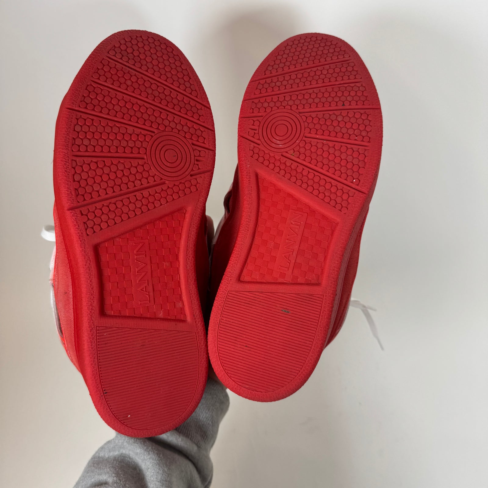 Lanvin White/Red Curb Sneaker Size 42