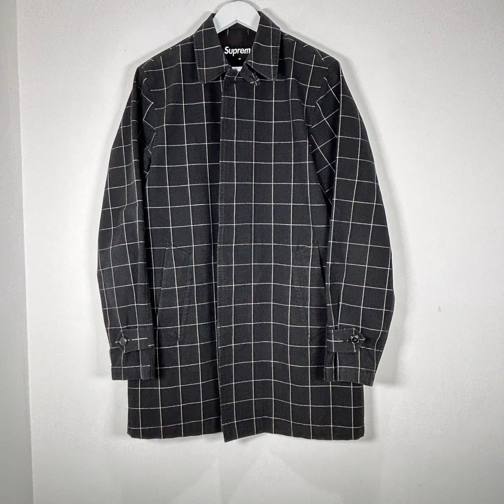 Supreme Windowpane Overcoat Black Size M