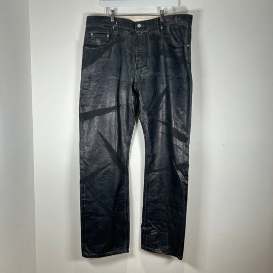 Helmut Lang Waxed Black Jeans Size 38