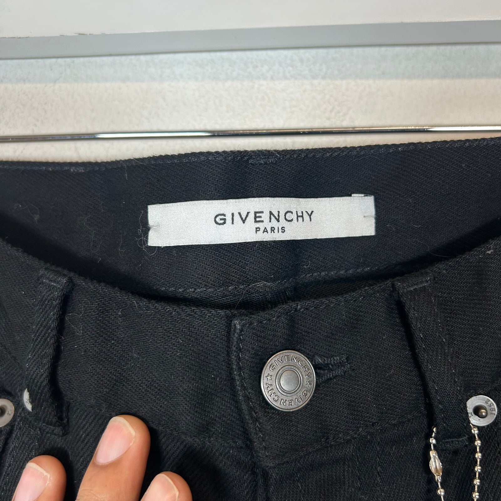 Givenchy Black Striped Logo Jeans Size 28