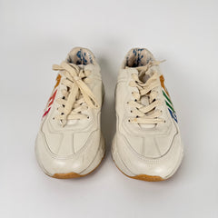 Gucci Rainbow Logo Cream Rython Sneaker Size GG 8.5