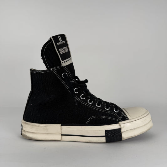 Rick Owens DrkShdw 'Drkstar' Black Hightop Converse Size 9