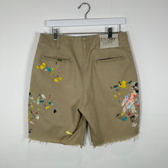 Gallery Dept. Khaki Paint Splatter Shorts Size 30