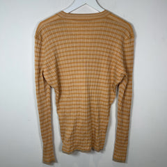 Prada Yellow Striped Cotton Cardigan