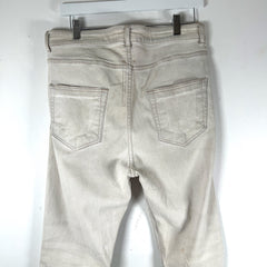 Rick Owens DRKSHDW 'White Wax' Acrylic Painted Detroit Jeans