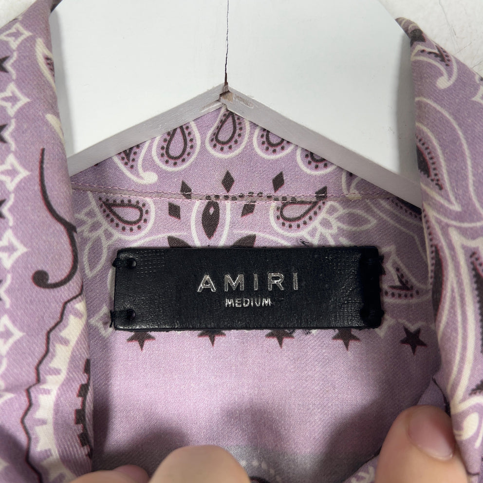 Amiri Purple Bandana Patchwork Shirt