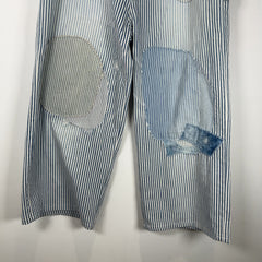 Kapital Hickory Stripe Distressed Painter Wide Leg Port Baggy Pants