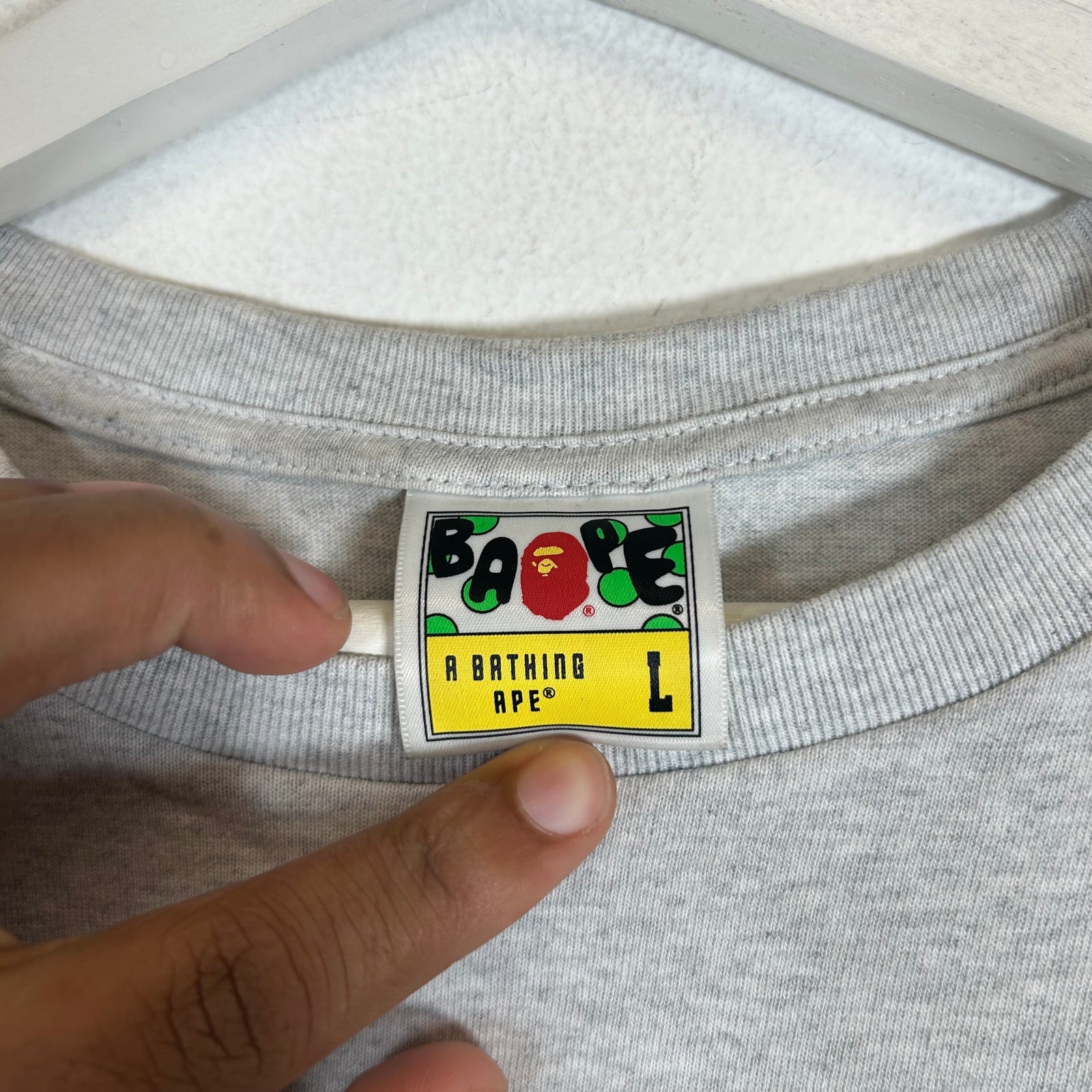 Bape Grey Ape Head T-Shirt Size L