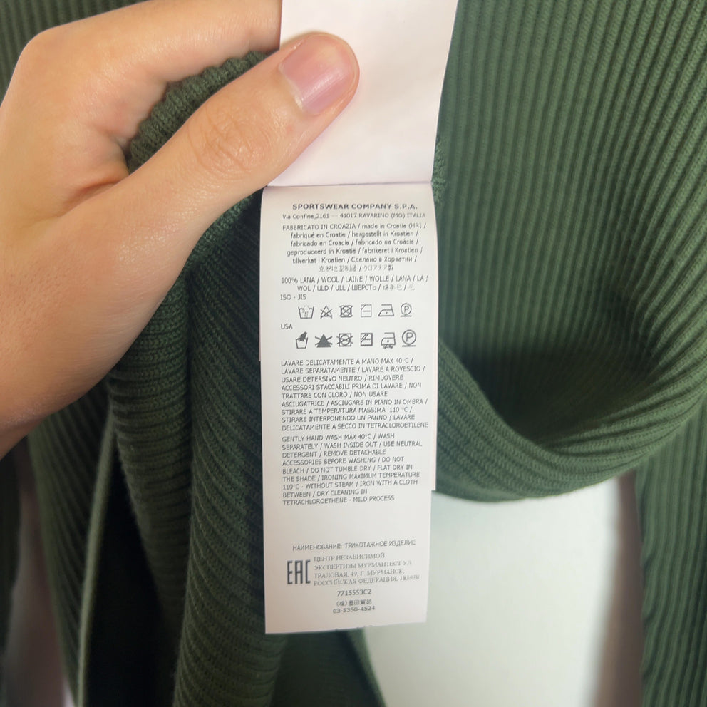 Stone Island Compass Patch Ribbed Knit Sweater