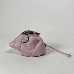 Loewe Pink Calfskin Mouse Charm Coin Purse
