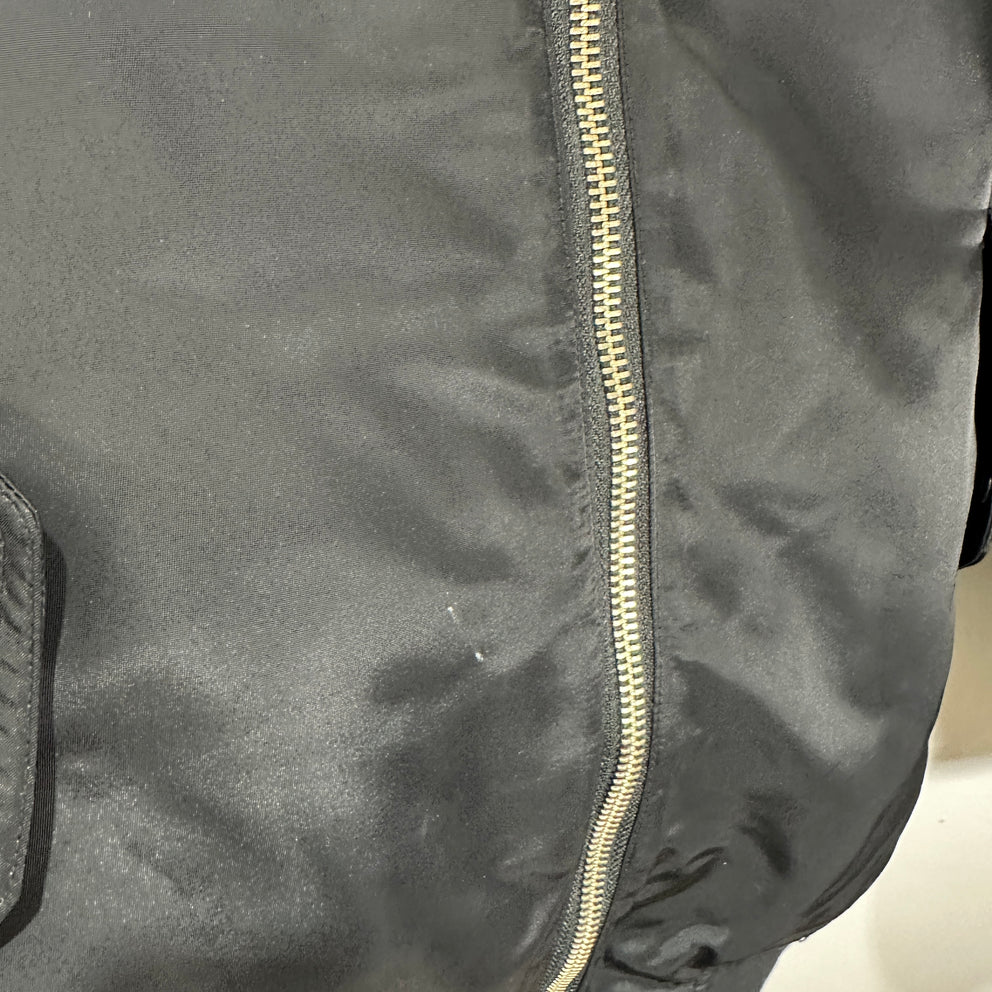 John Elliott Black Nylon Bomber Jacket Size S