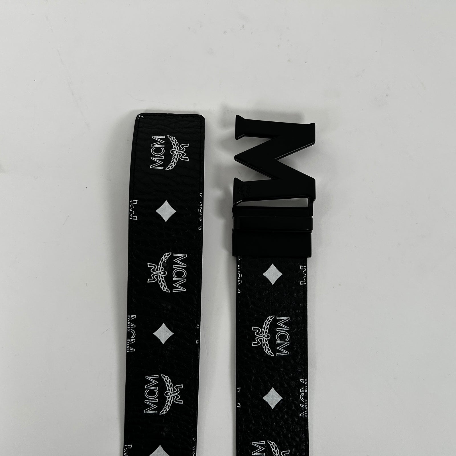 MCM Black/White 'M' Belt Size 38