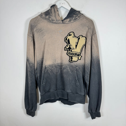 Vertabrae Grey Patch Hoodie Size M