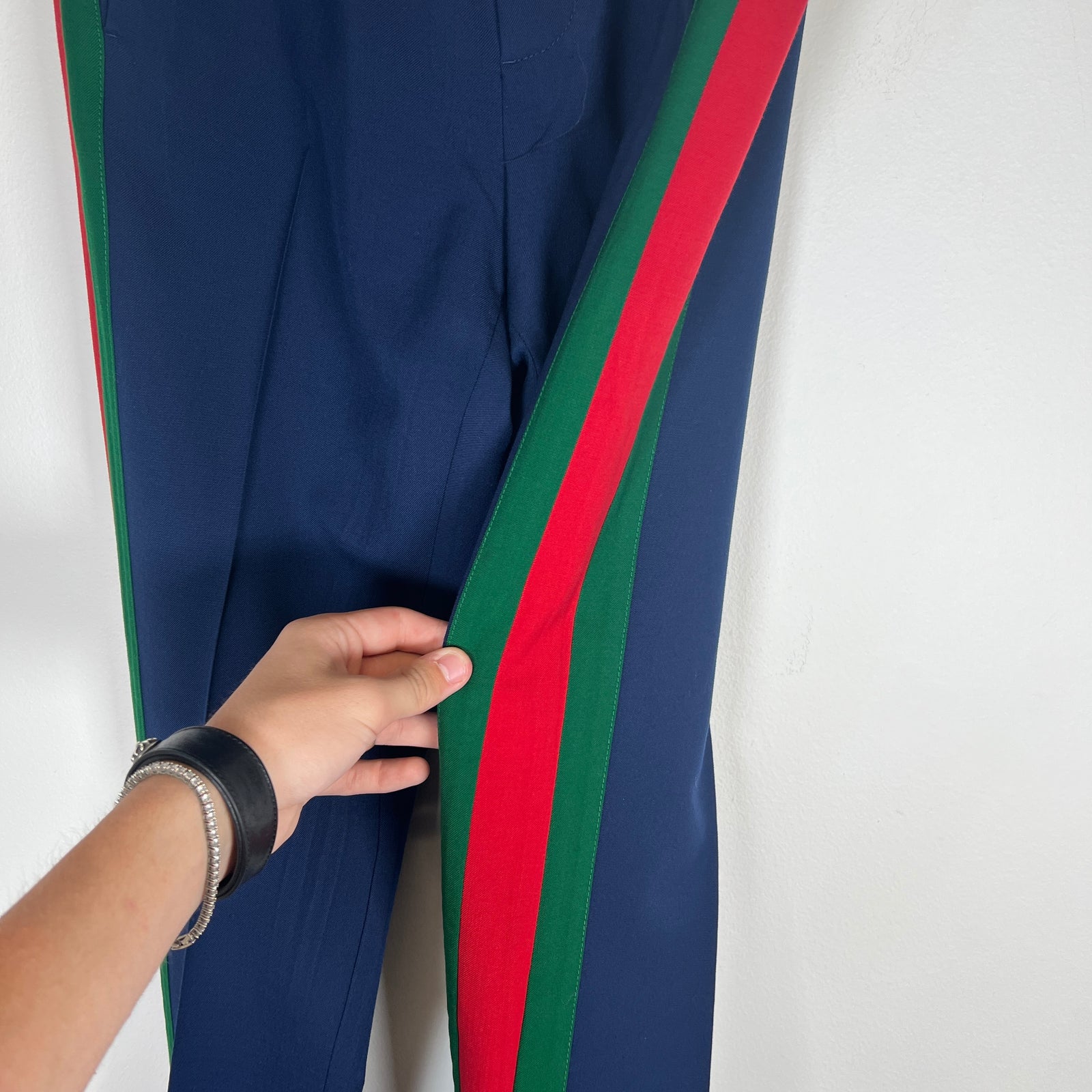 Gucci Navy Side Stripe Trouser Pants Size 34