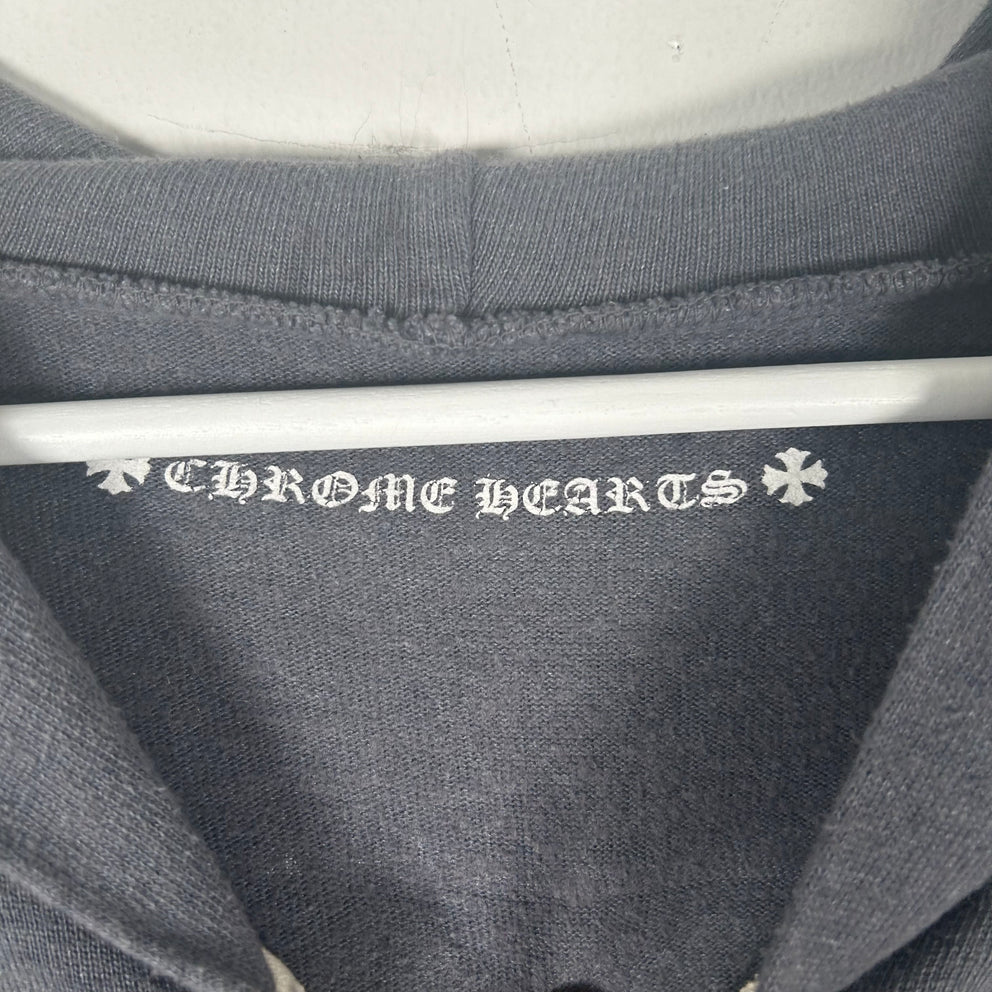 Chrome Hearts Vintage Grey T-Bar Zip-Up Hoodie Size XXL