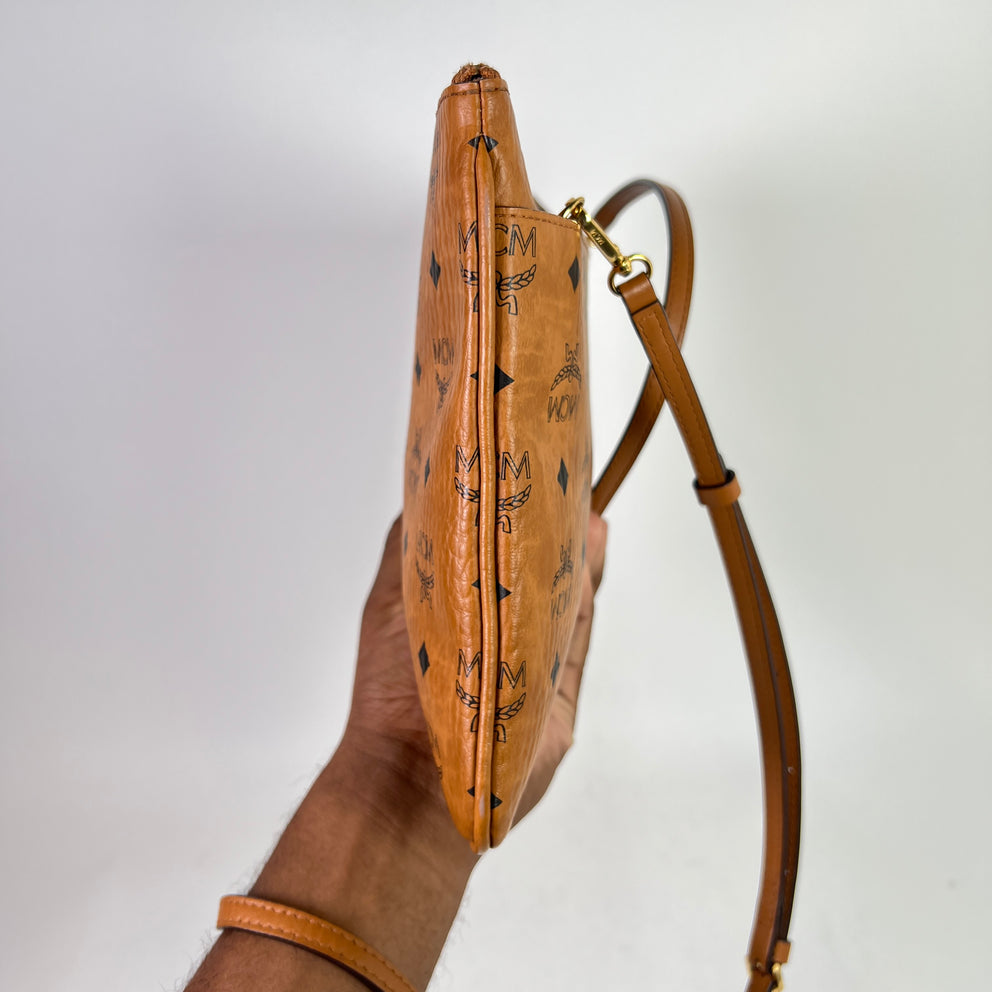 MCM Brown Visetos Crossbody Pouch
