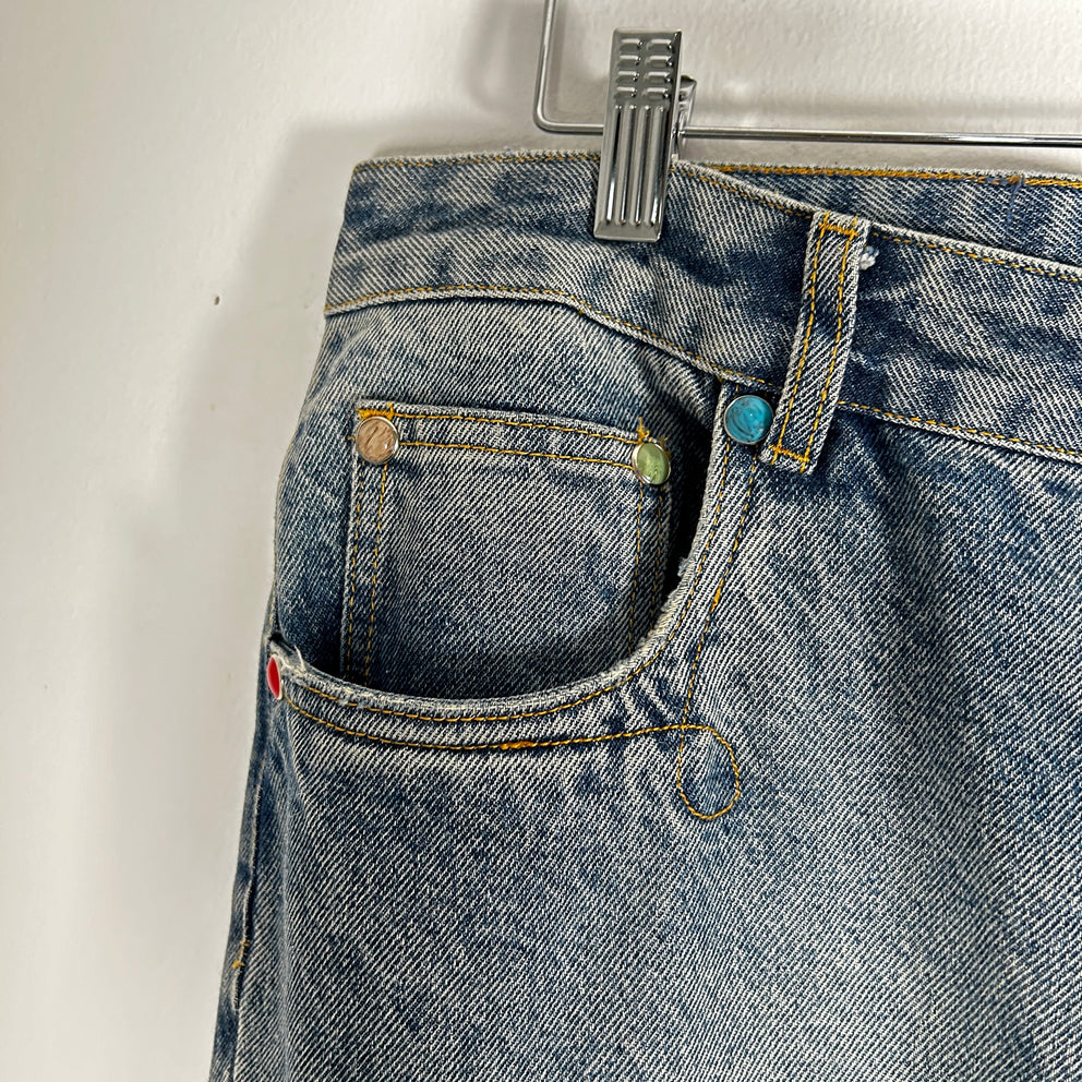 Fugazi Indigo Stoen Rivet Jeans Size L