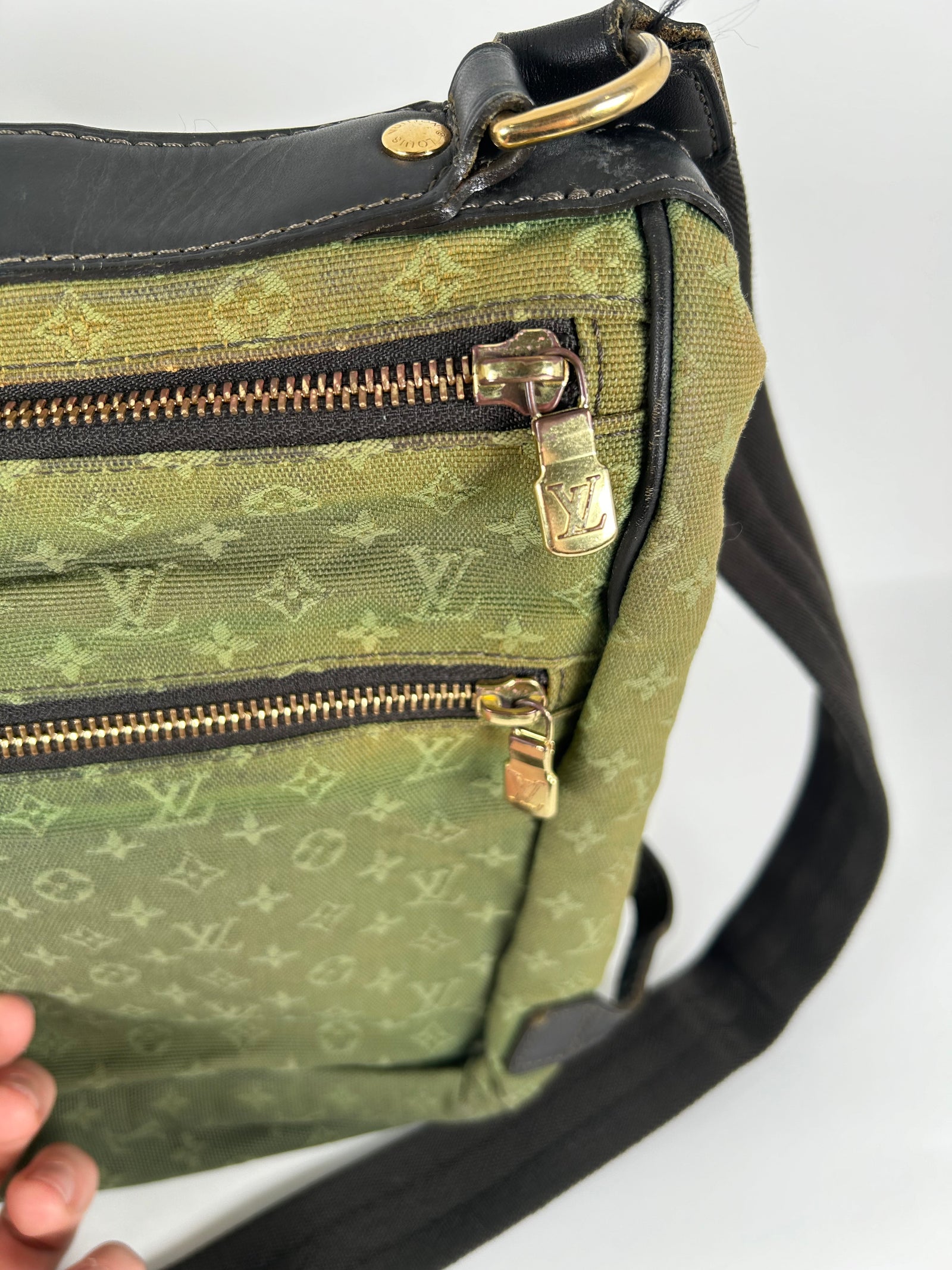 Louis Vuitton Mini Sac Maman Green Canvas Monogram Strap Bag