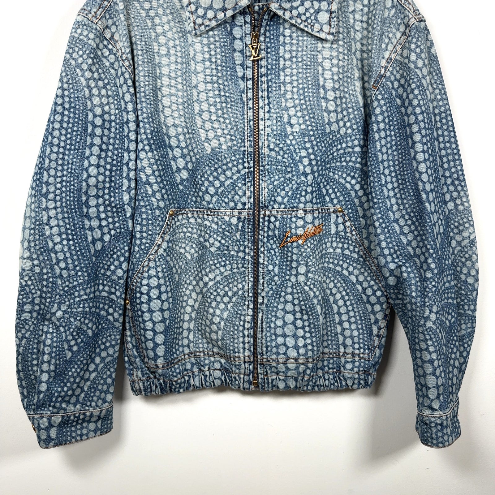 Louis Vuitton x Yayoi Kusama 'All-Over Pumpkin' Denim Zip-Up Jacket