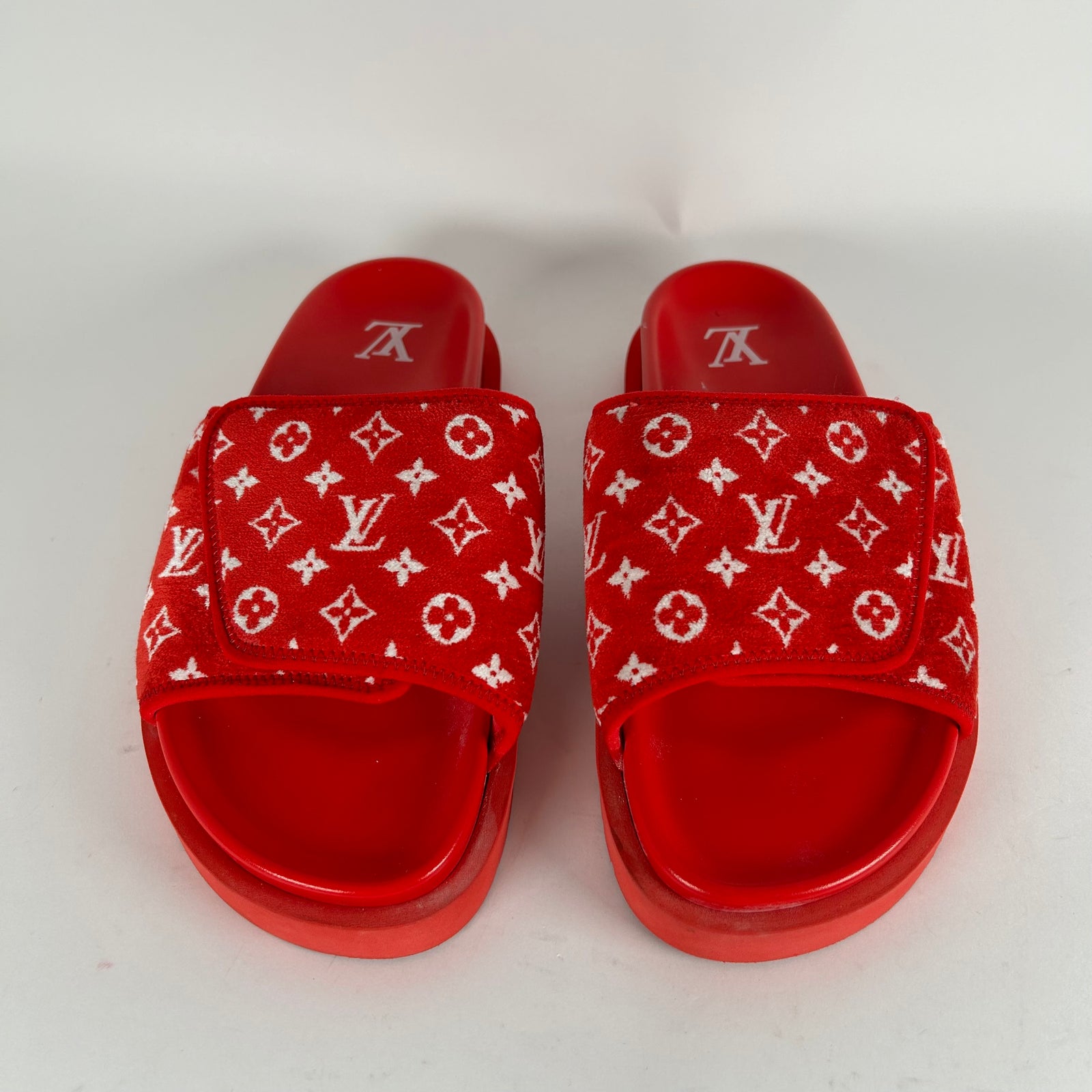 Louis Vuitton Red Miami Slides Size 5